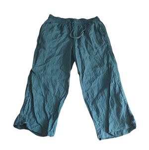 Quince 100% European Linen Wide Leg Mineral Blue Pants Womens XL